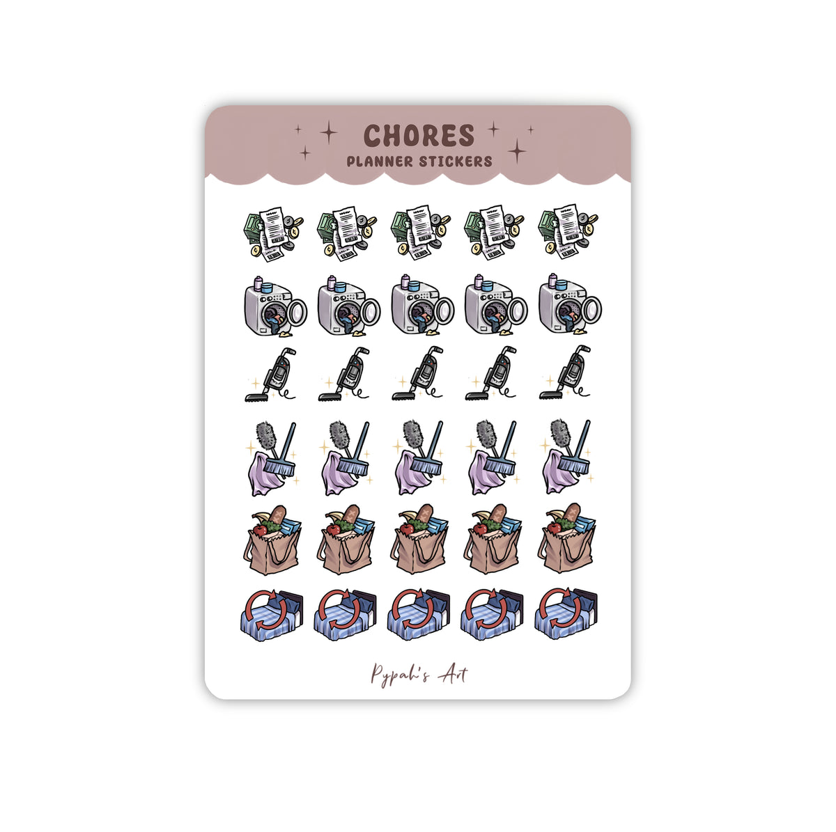 Chores Planner Sticker Sheet