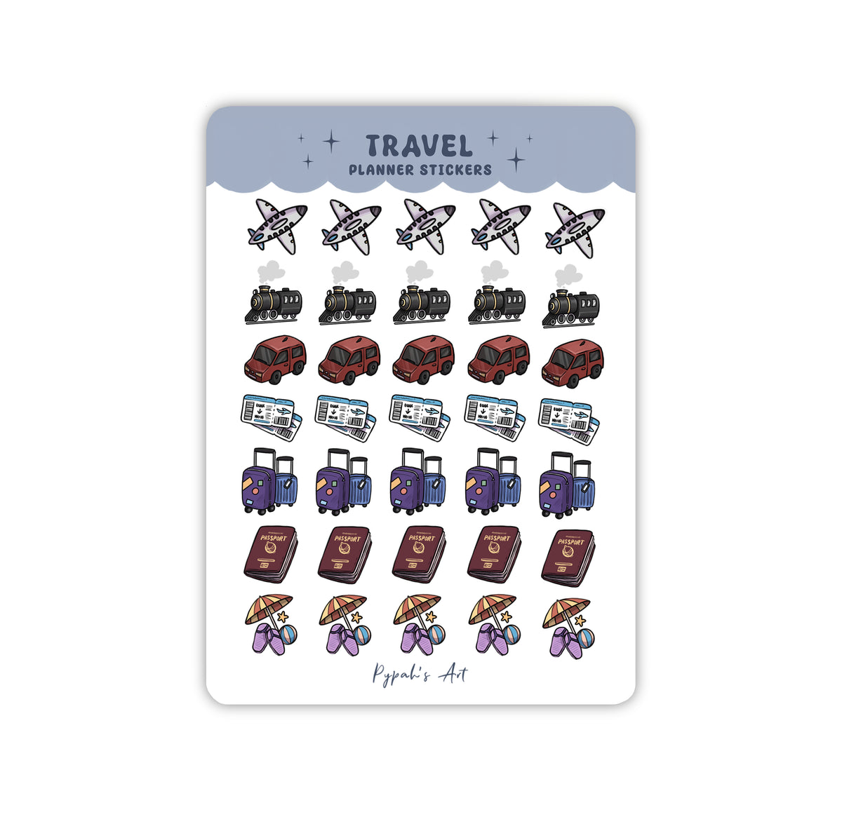 Travel Planner Sticker Sheet
