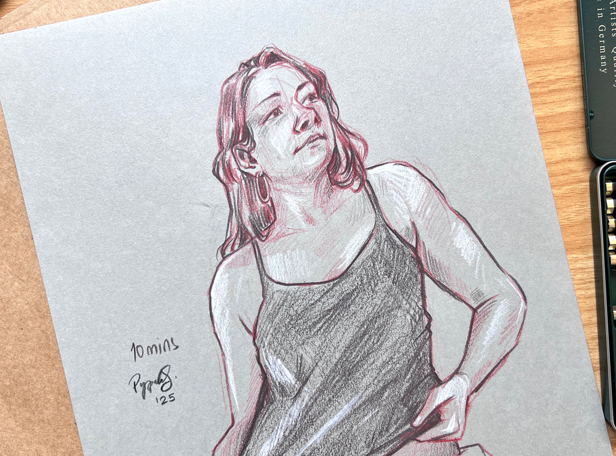 "Life Drawing Study 2" Original Pencil Drawing