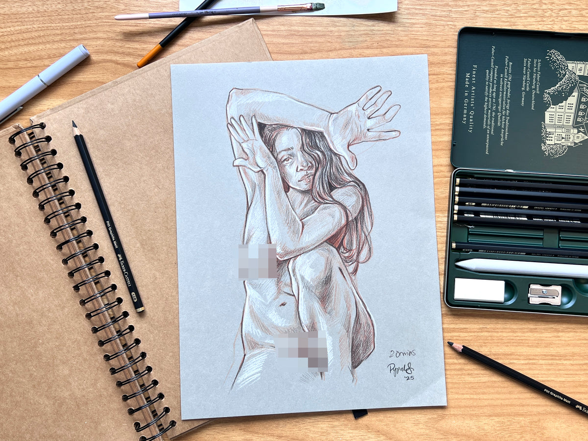 "Life Drawing Study 5" Original Pencil Drawing
