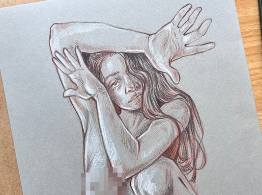 "Life Drawing Study 5" Original Pencil Drawing