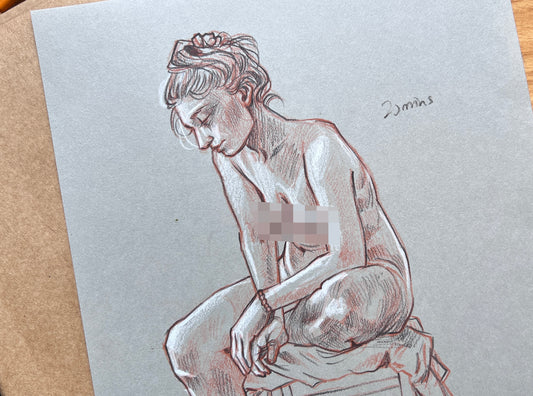 "Life Drawing Study 9" Original Pencil Drawing