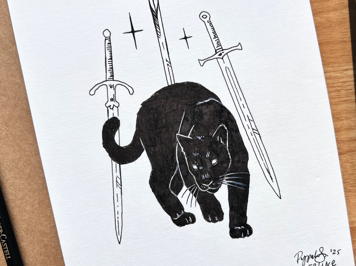 "Feline" Original Ink Drawing