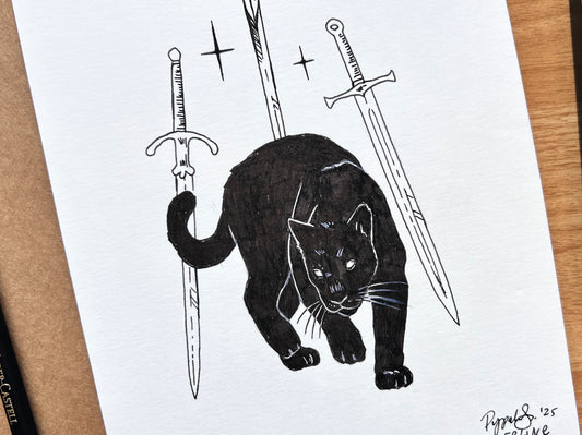 "Feline" Original Ink Drawing