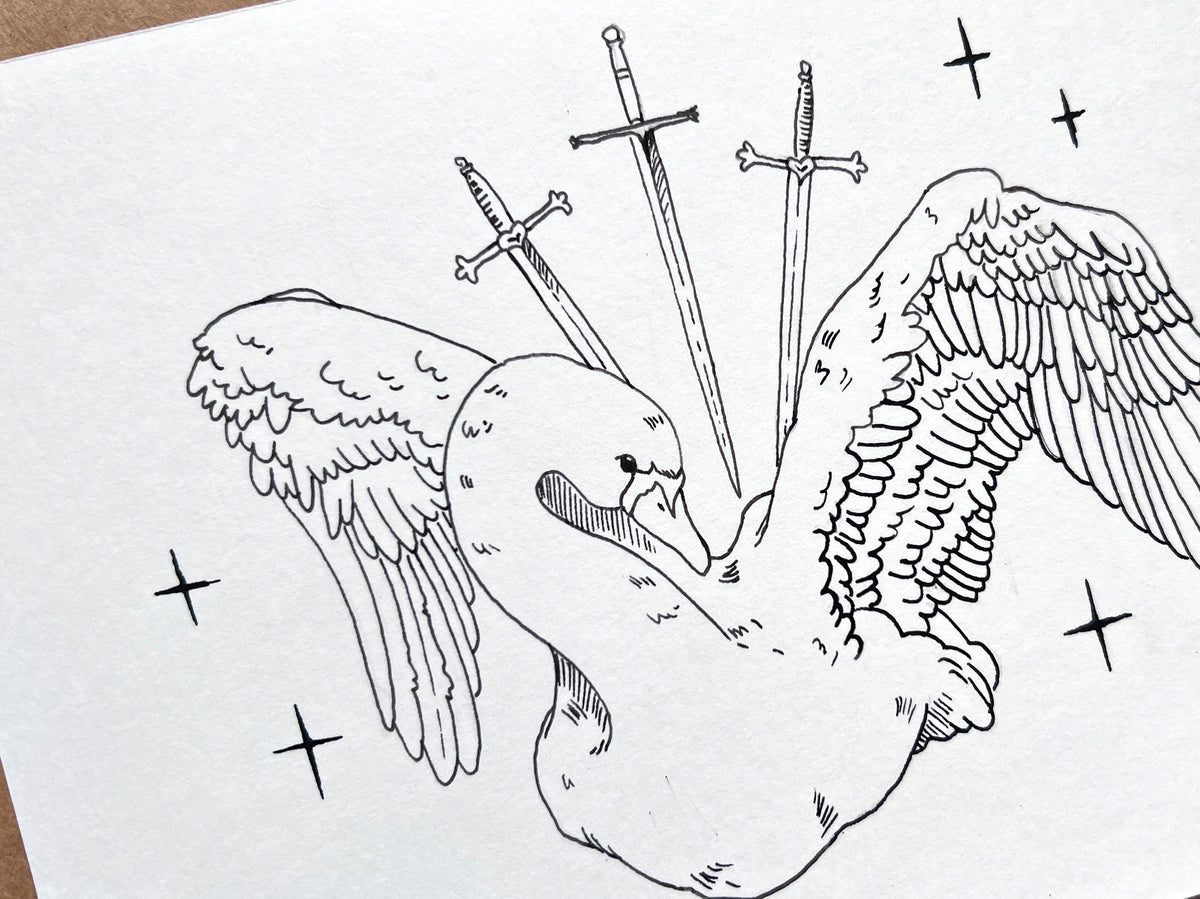 "Swan" Original Ink Drawing