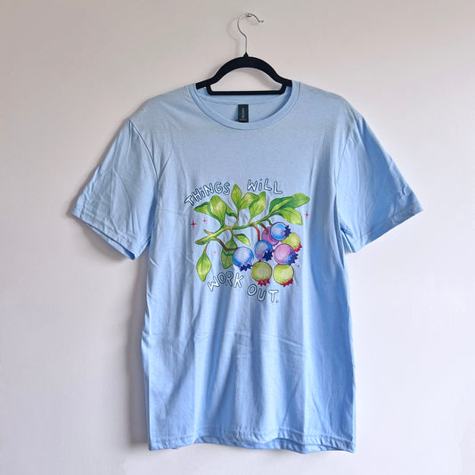 'Things Will Work Out' Blue Tee