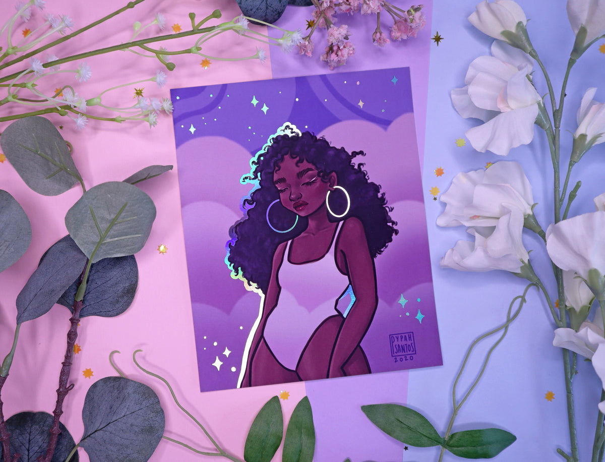 "Bubblegum Skies" Holographic Print