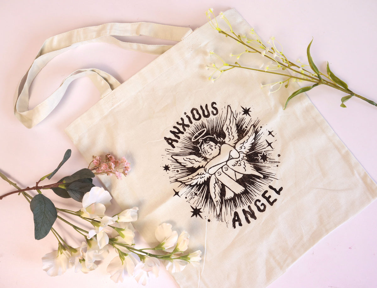 Lino Print Tote Bags