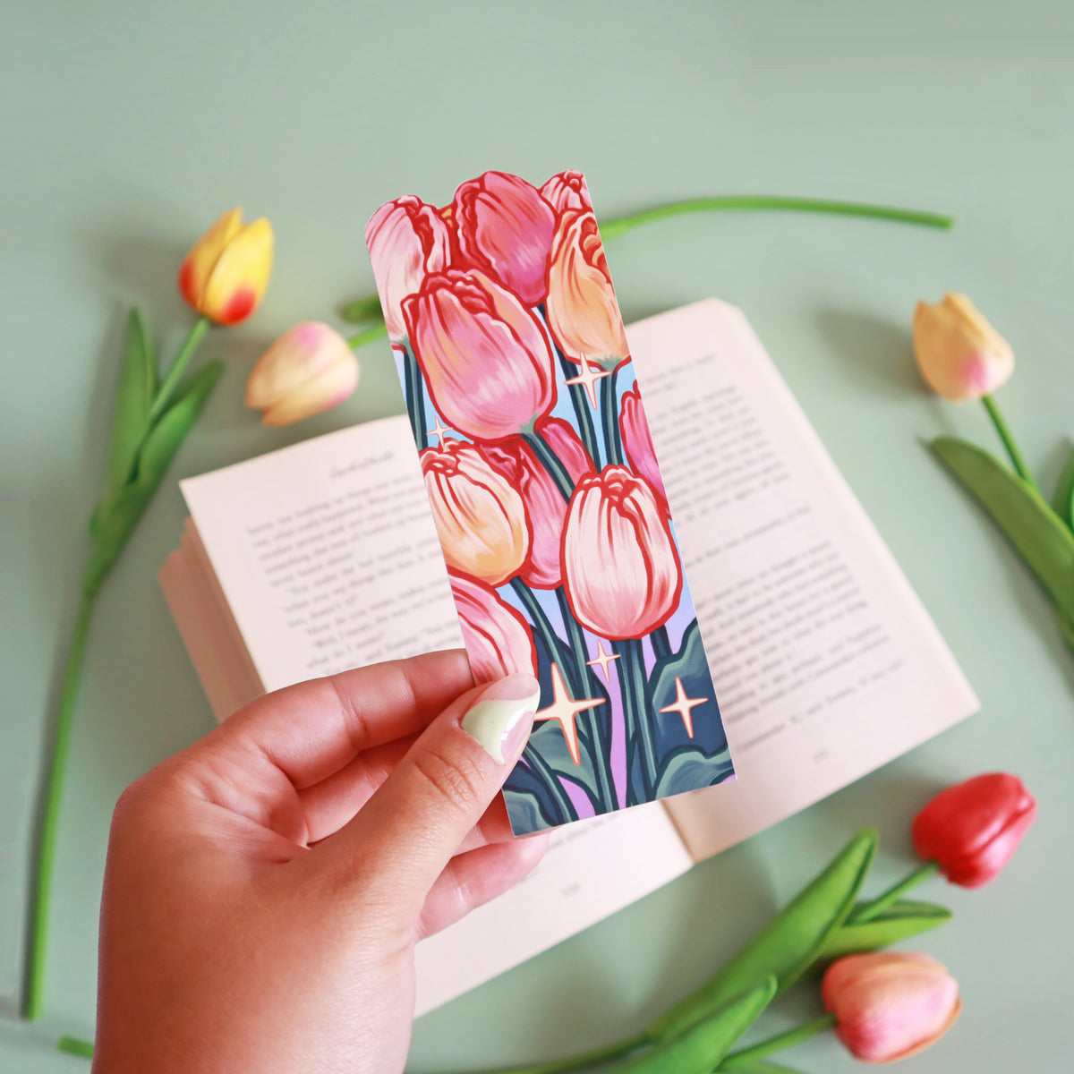 Tulips Die Cut Bookmark