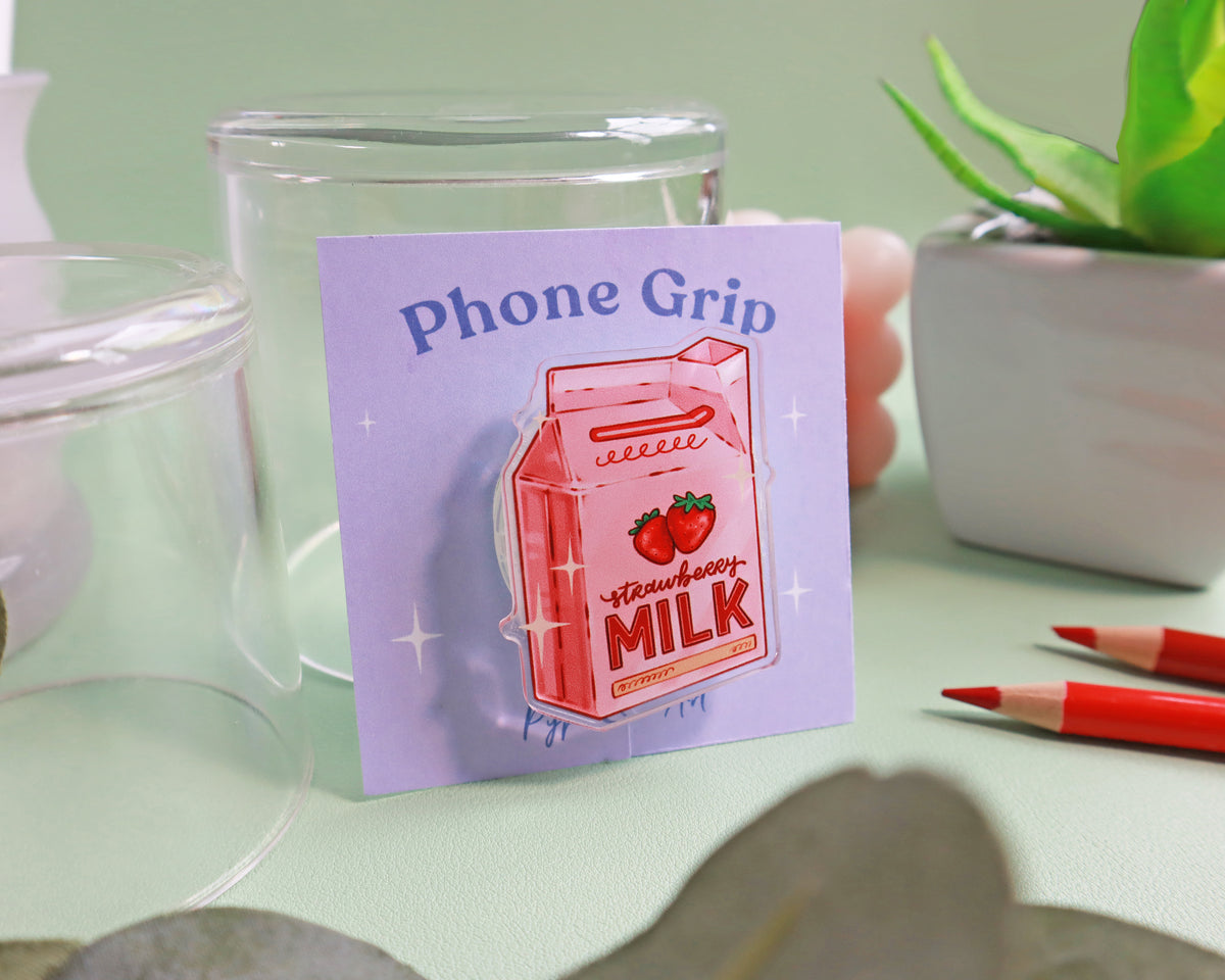 Strawberry Milk Phone Grip