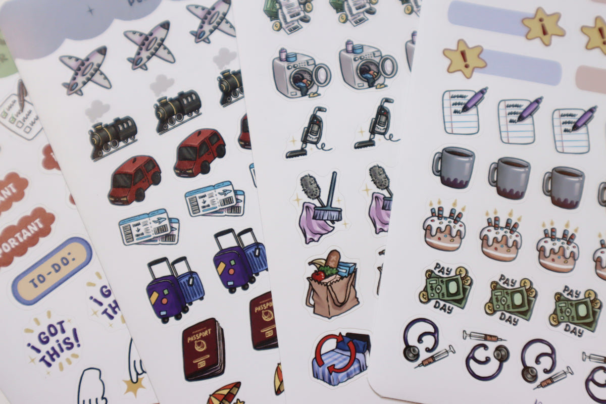 Productivity Planner Sticker Sheet