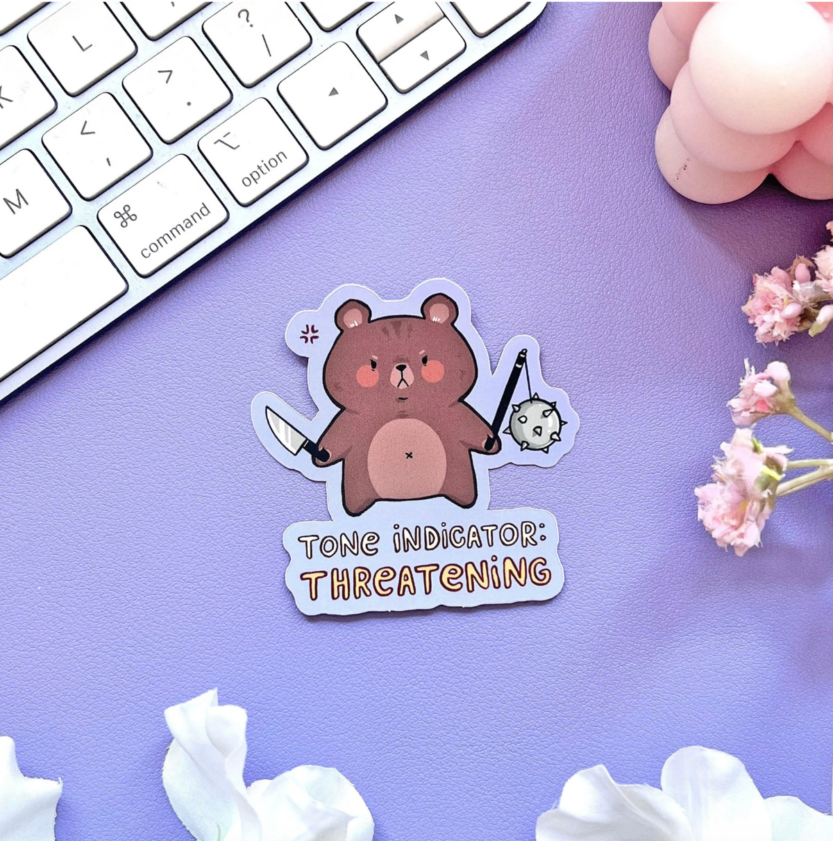 "Tone Indicator: Threatening" Bear Vinyl Sticker