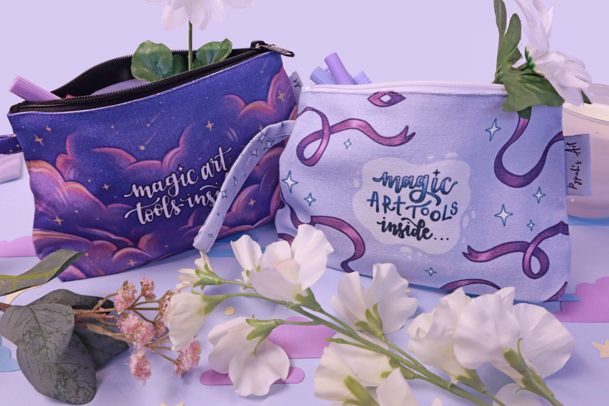 "Magic Art Tools Inside" Canvas Pencil Cases