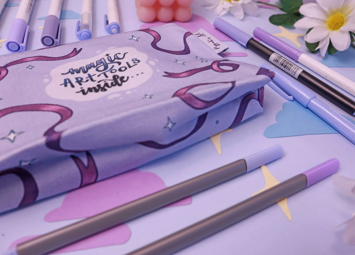 "Magic Art Tools Inside" Canvas Pencil Cases