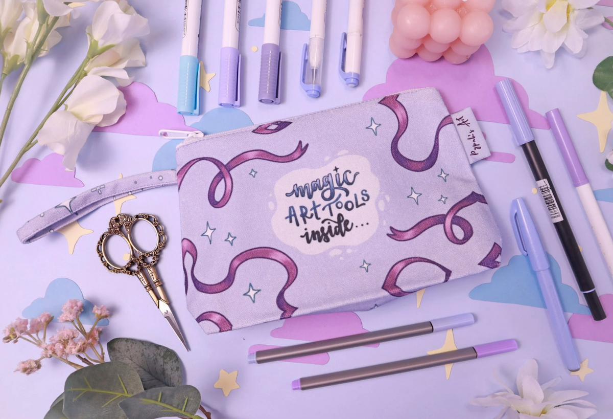 "Magic Art Tools Inside" Canvas Pencil Cases