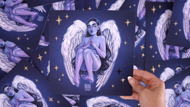 "Angelic" Gold Foil print