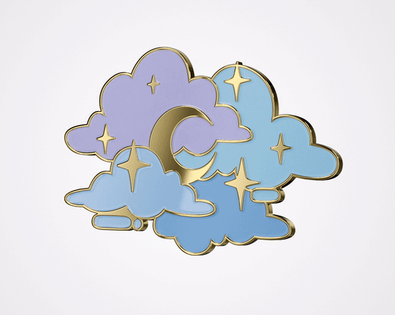 Moonlight Clouds *glow in the dark* Enamel Pin