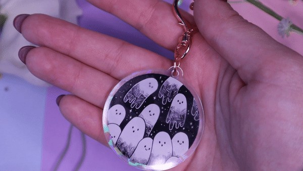 Round Ghost Boys Holographic Charm