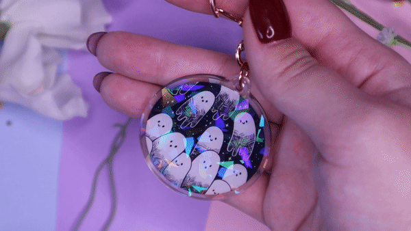 Round Ghost Boys Holographic Charm