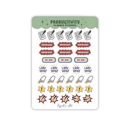 Productivity Planner Sticker Sheet