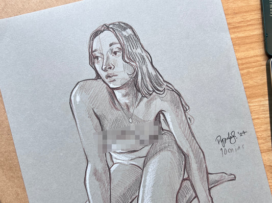 "Life Drawing Study 4" Original Pencil Drawing