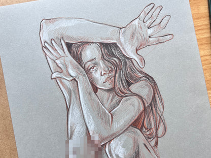 "Life Drawing Study 5" Original Pencil Drawing
