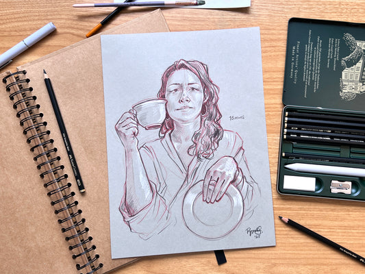 "Life Drawing Study 6" Original Pencil Drawing