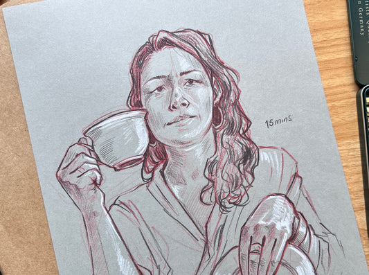 "Life Drawing Study 6" Original Pencil Drawing