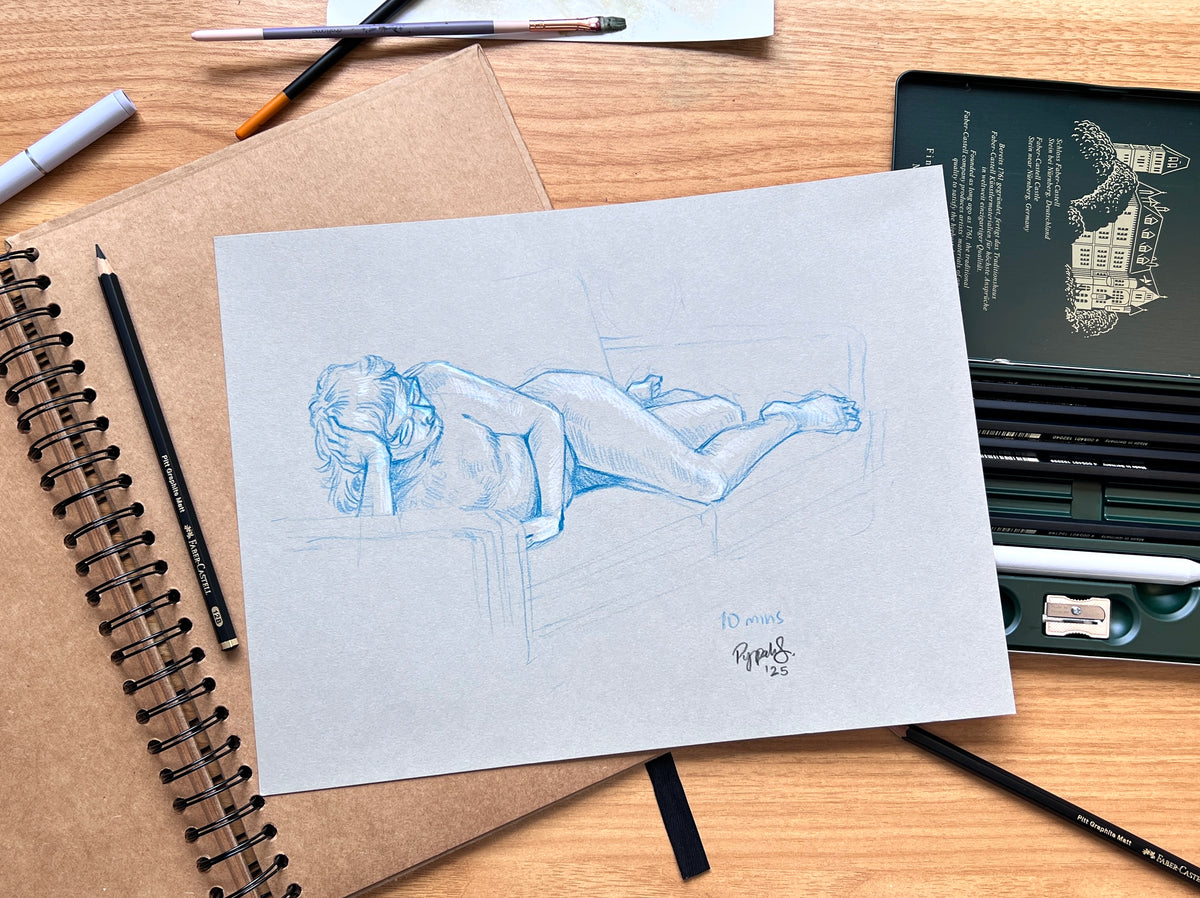 "Life Drawing Study 7" Original Pencil Drawing