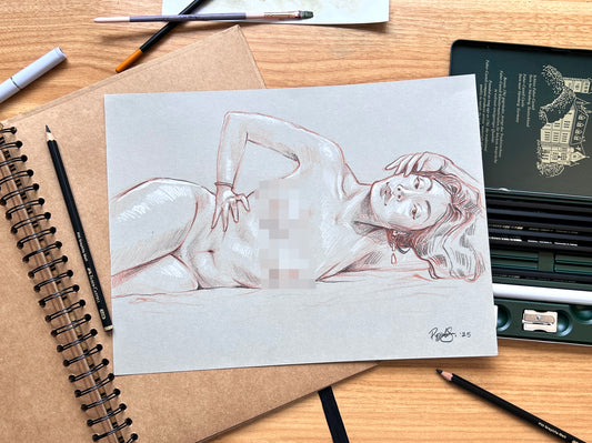 "Life Drawing Study 8" Original Pencil Drawing