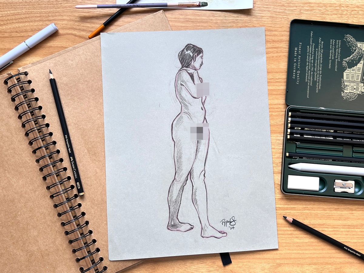 "Life Drawing Study 10" Original Pencil Drawing