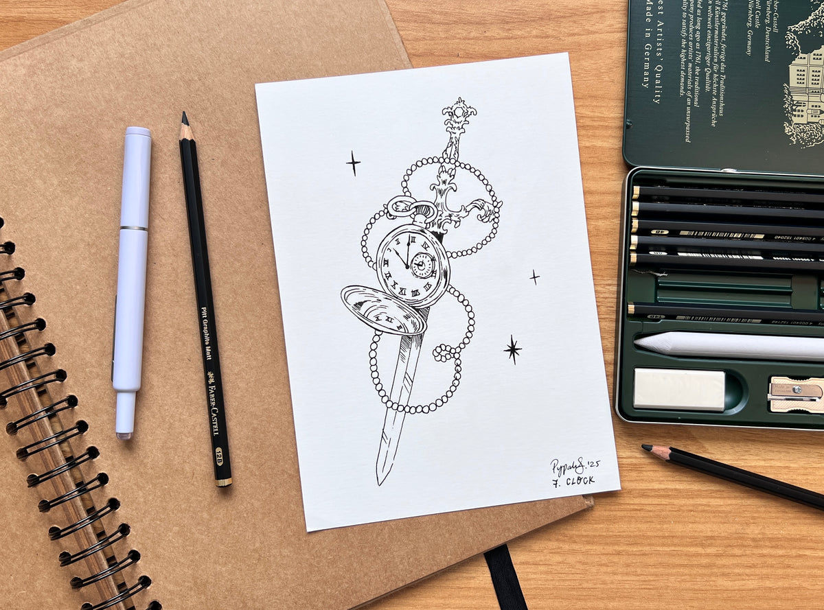 "Clock" Original Ink Drawing