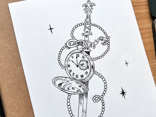 "Clock" Original Ink Drawing