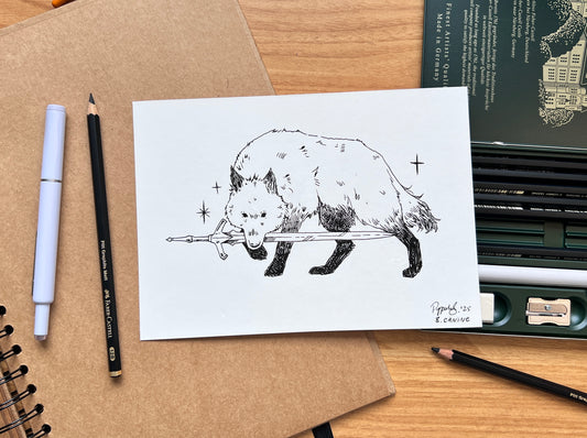"Canine" Original Ink Drawing