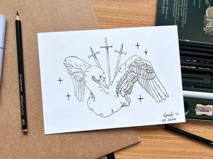 "Swan" Original Ink Drawing