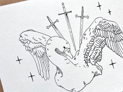 "Swan" Original Ink Drawing