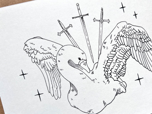 "Swan" Original Ink Drawing