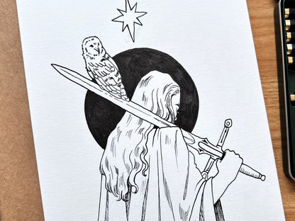"Owl" Original Ink Drawing