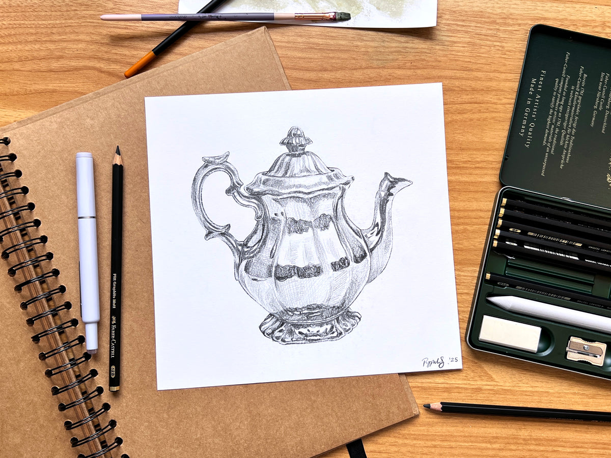 "Mirrored Vessel Study" Original Pencil Drawing