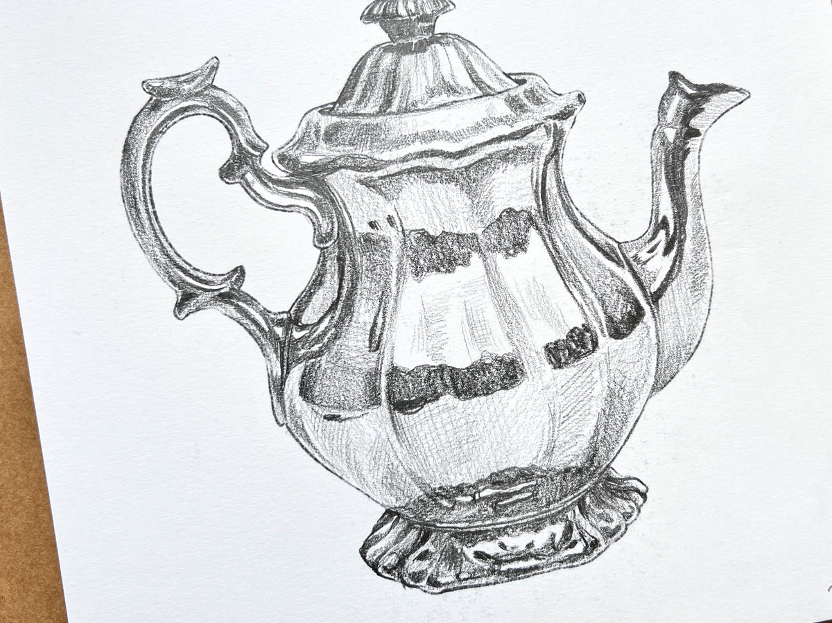 "Mirrored Vessel Study" Original Pencil Drawing