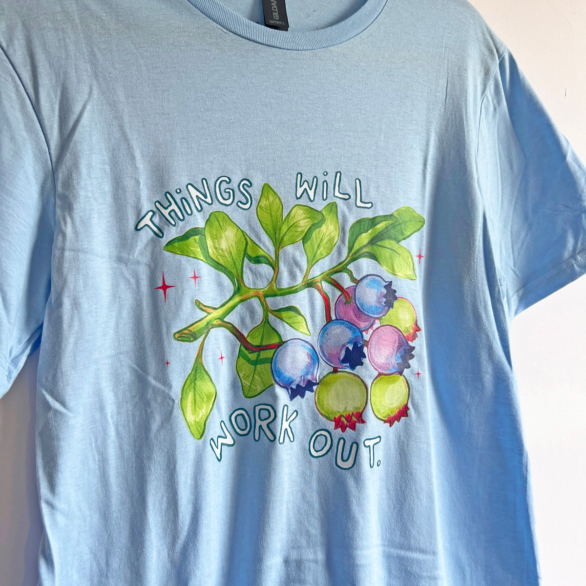 'Things Will Work Out' Blue Tee