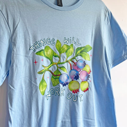 'Things Will Work Out' Blue Tee