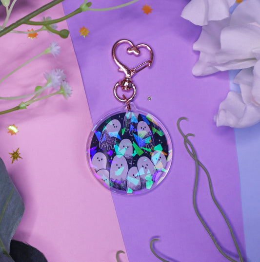 Round Ghost Boys Holographic Charm