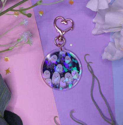 Round Ghost Boys Holographic Charm