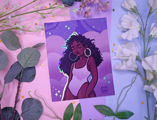 "Bubblegum Skies" Holographic Print