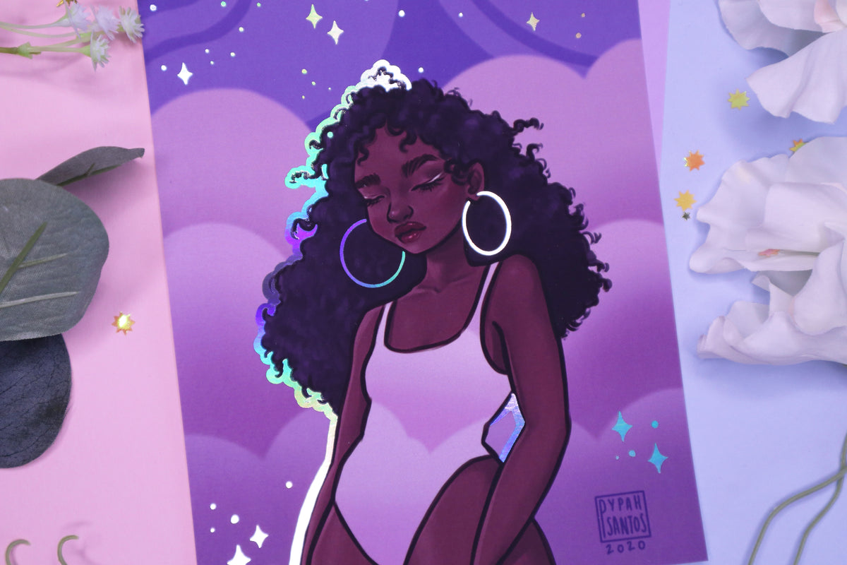 "Bubblegum Skies" Holographic Print