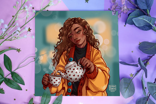 "Sweet Mornings" Square Print