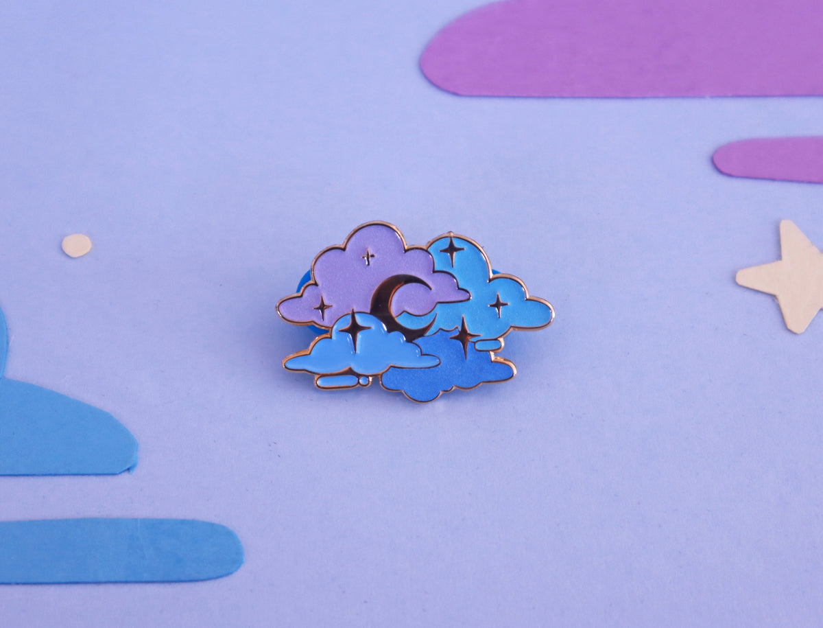 Moonlight Clouds *glow in the dark* Enamel Pin