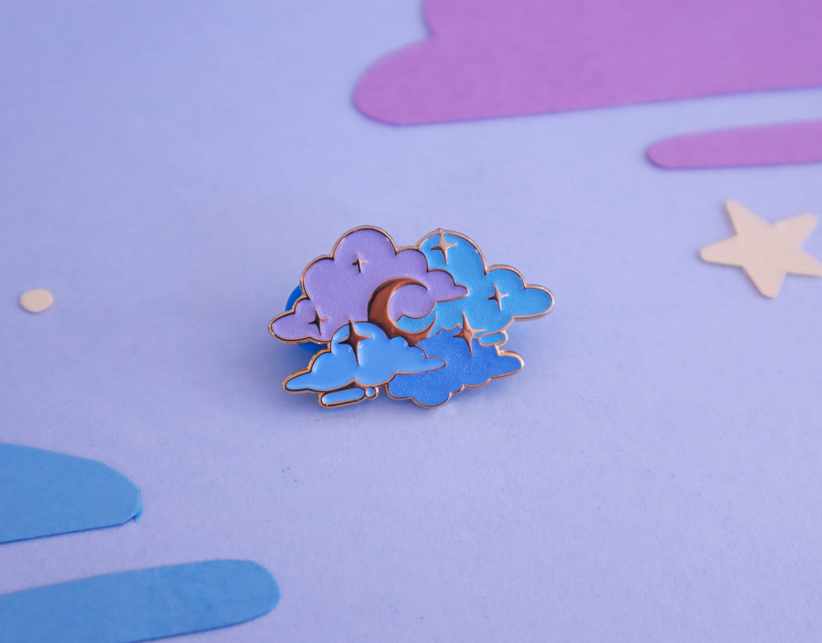 Moonlight Clouds *glow in the dark* Enamel Pin
