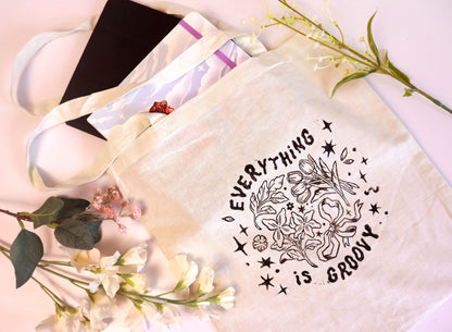 Lino Print Tote Bags